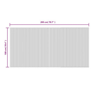 Tappeto Rettangolare Nero 100x200 cm in Bambù