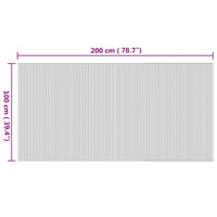 Tappeto Rettangolare Naturale 100x200 cm in Bambù