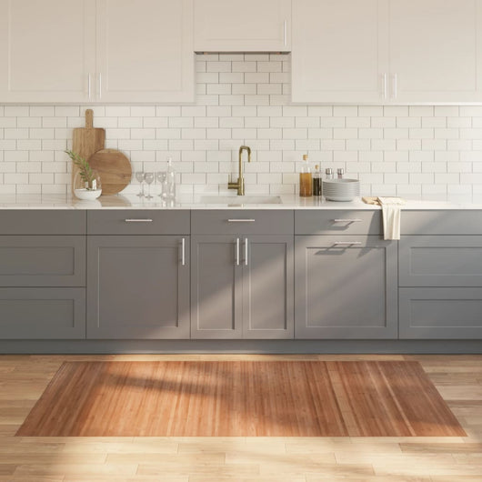 Tappeto Rettangolare Naturale 100x200 cm in Bambù 376805