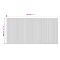 Tappeto Rettangolare Naturale Chiaro 100x200 cm in Bambù