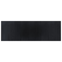 Tappeto Rettangolare Nero 100x300 cm in Bambù 376810