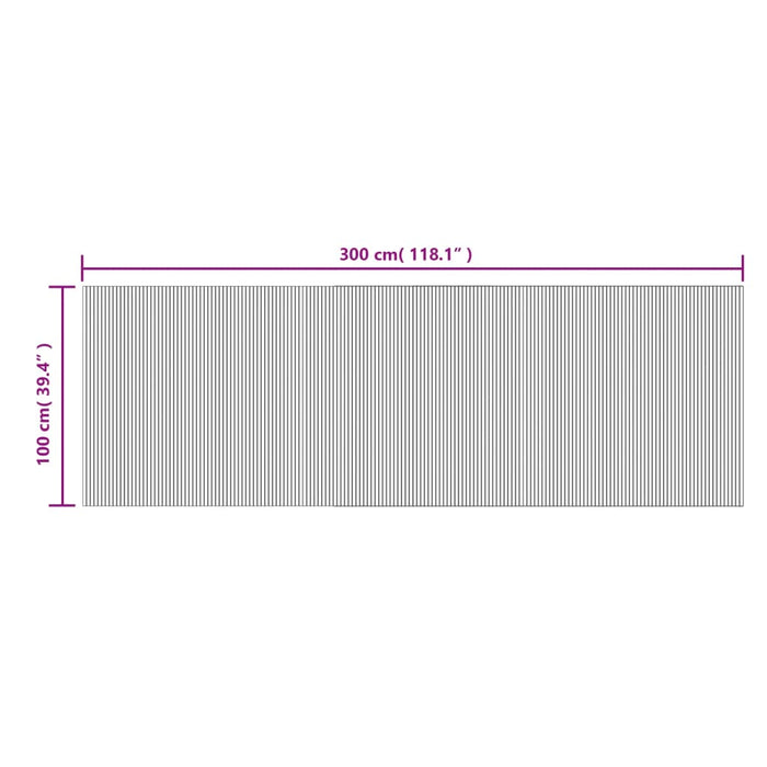 Tappeto Rettangolare Nero 100x300 cm in Bambù