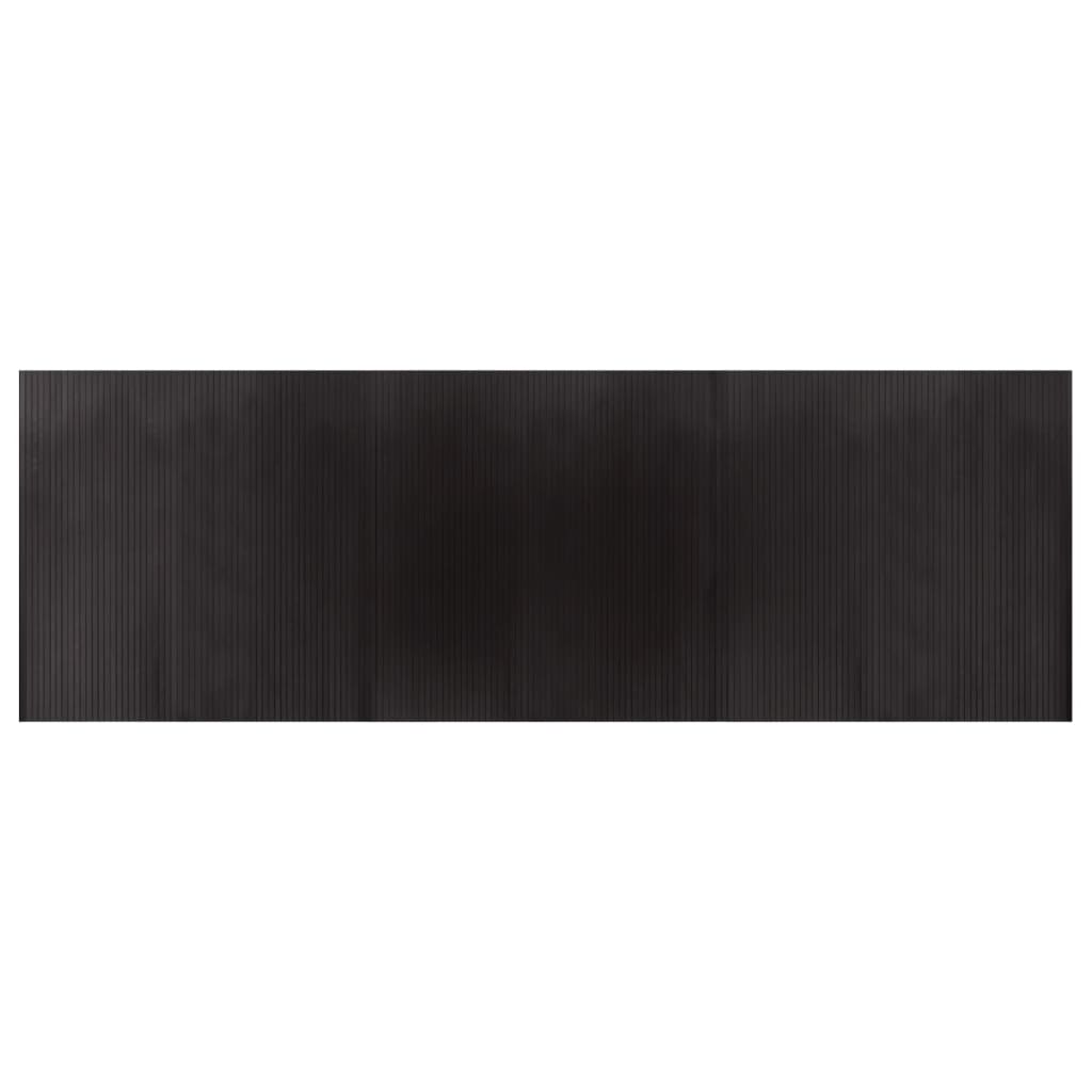 Tappeto Rettangolare Marrone Scuro 100x300 cm in Bambù 376815