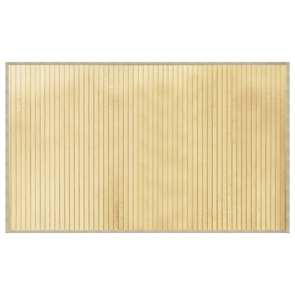 Tappeto Rettangolare Naturale Chiaro 60x100 cm in Bambù 376831