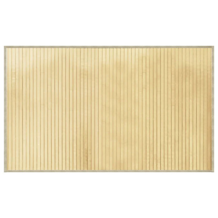 Tappeto Rettangolare Naturale Chiaro 60x100 cm in Bambù 376831
