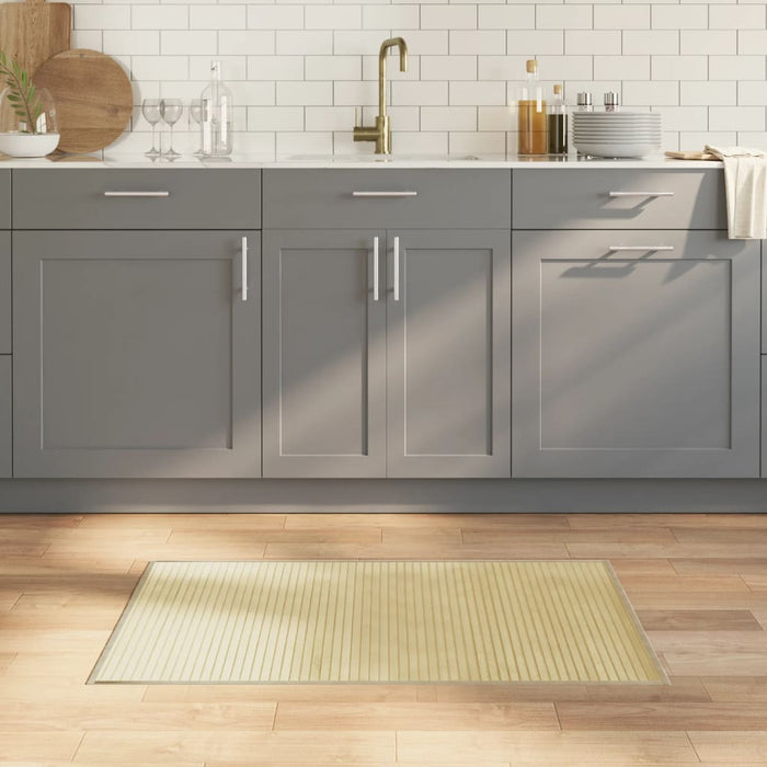 Tappeto Rettangolare Naturale Chiaro 60x100 cm in Bambù 376831