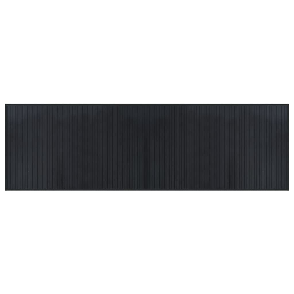 Tappeto Rettangolare Nero 60x200 cm in Bambù 376834