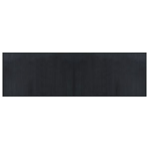 Tappeto Rettangolare Nero 60x200 cm in Bambù 376834
