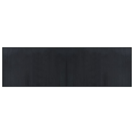 Tappeto Rettangolare Nero 60x200 cm in Bambù