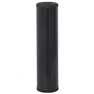 Tappeto Rettangolare Nero 60x200 cm in Bambù 376834