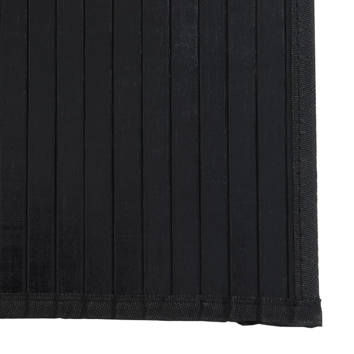 Tappeto Rettangolare Nero 60x200 cm in Bambù 376834