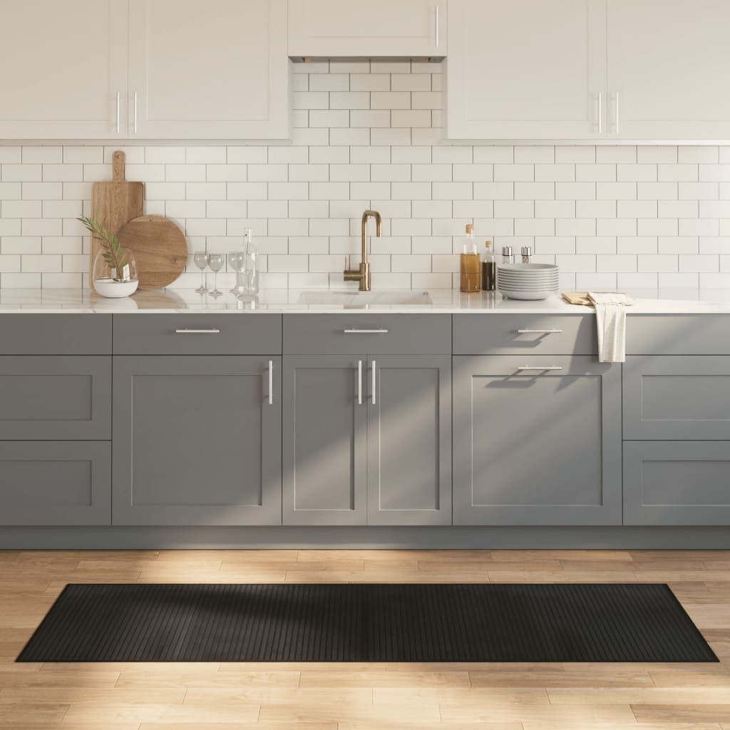 Tappeto Rettangolare Nero 60x200 cm in Bambù