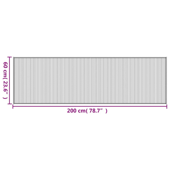 Tappeto Rettangolare Marrone 60x200 cm in Bambù