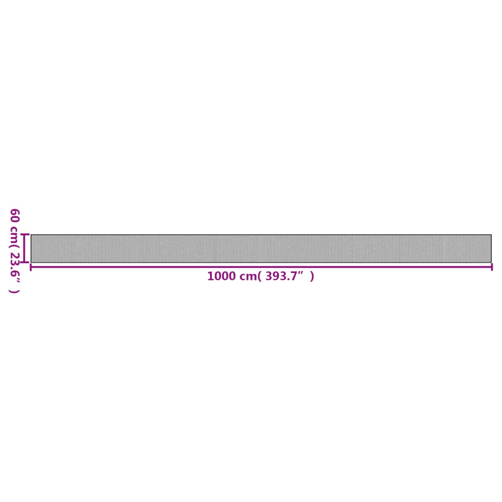 Tappeto Rettangolare Naturale Chiaro 60x1000 cm in Bambù 376861