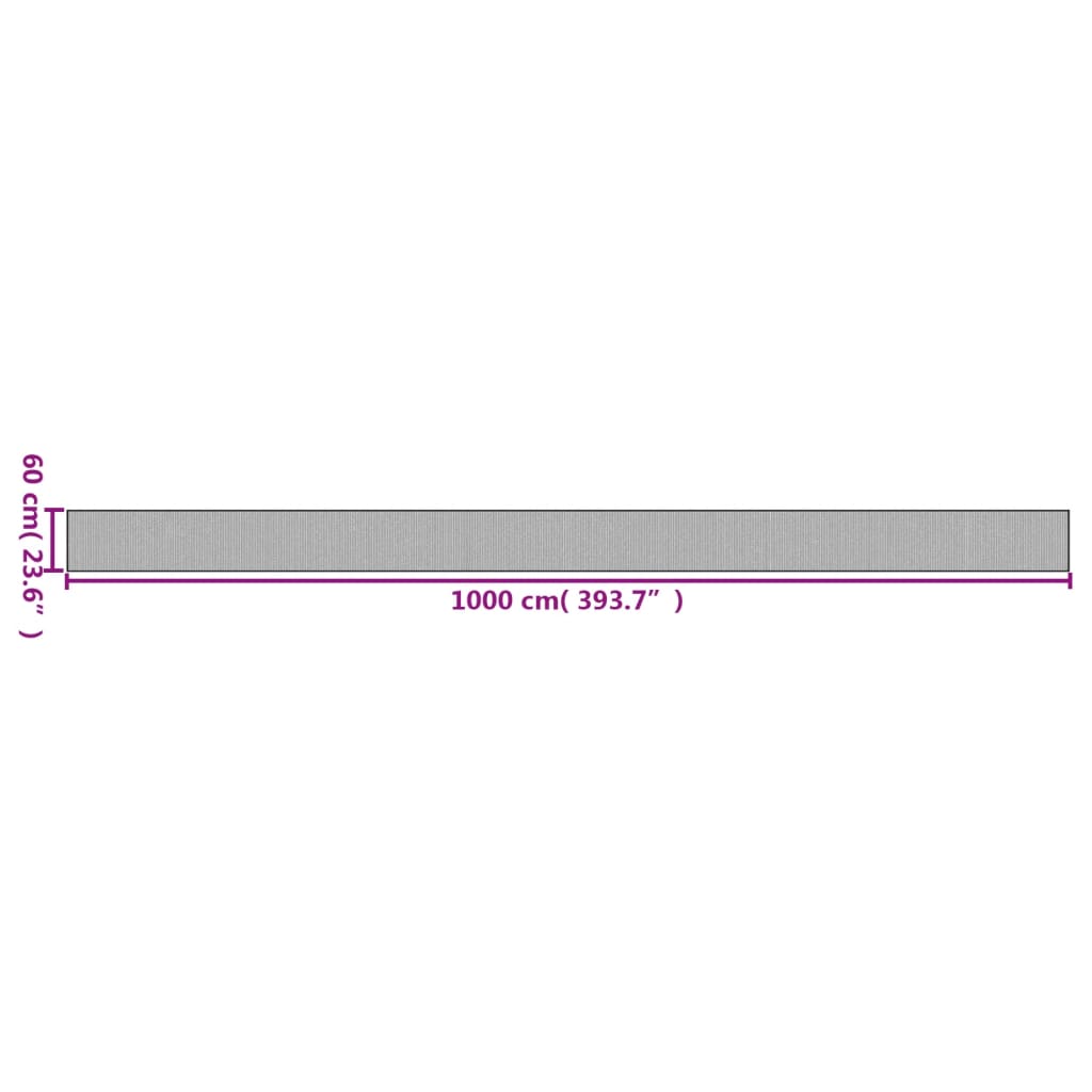 Tappeto Rettangolare Grigio 60x1000 cm in Bambù 376862