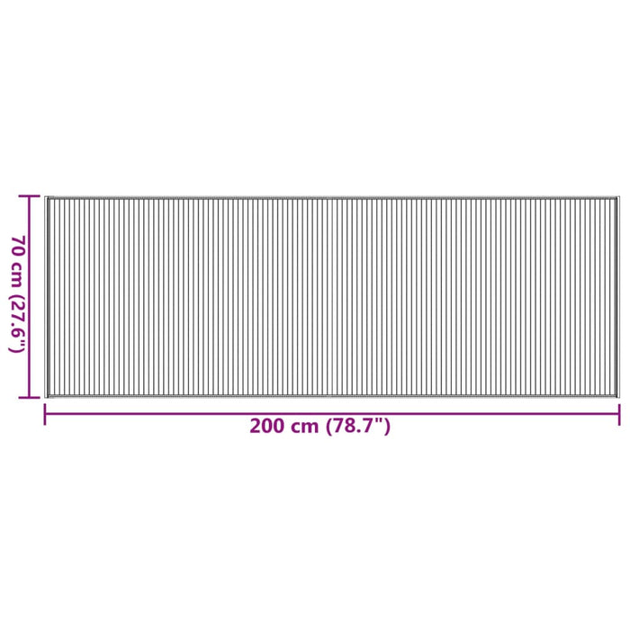 Tappeto Rettangolare Grigio 70x200 cm in Bambù 376874