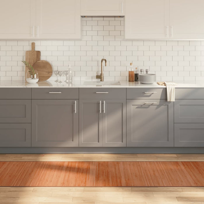 Tappeto Rettangolare Marrone 70x1000 cm in Bambù 376896