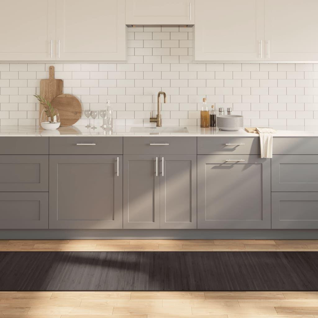 Tappeto Rettangolare Marrone Scuro 70x1000 cm in Bambù 376899