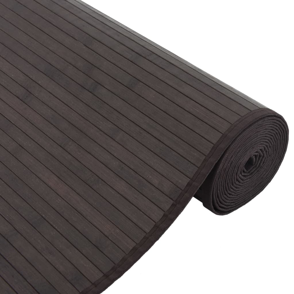 Tappeto Rettangolare Marrone Scuro 80x200 cm in Bambù