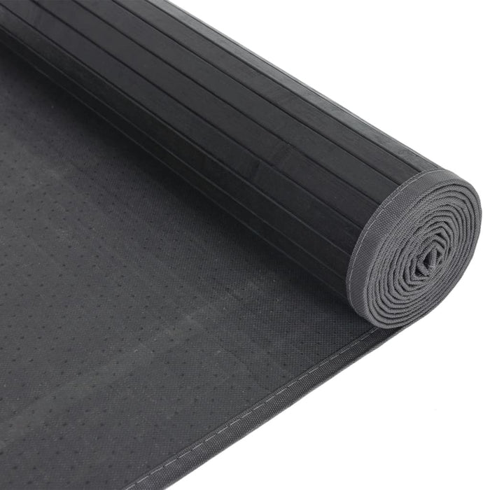 Tappeto Rettangolare Nero 80x1000 cm in Bambù 376930