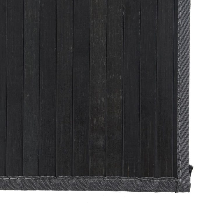 Tappeto Rettangolare Nero 80x1000 cm in Bambù 376930