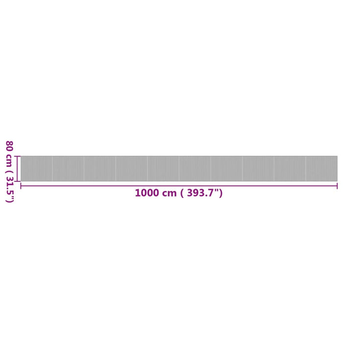 Tappeto Rettangolare Naturale 80x1000 cm in Bambù 376931