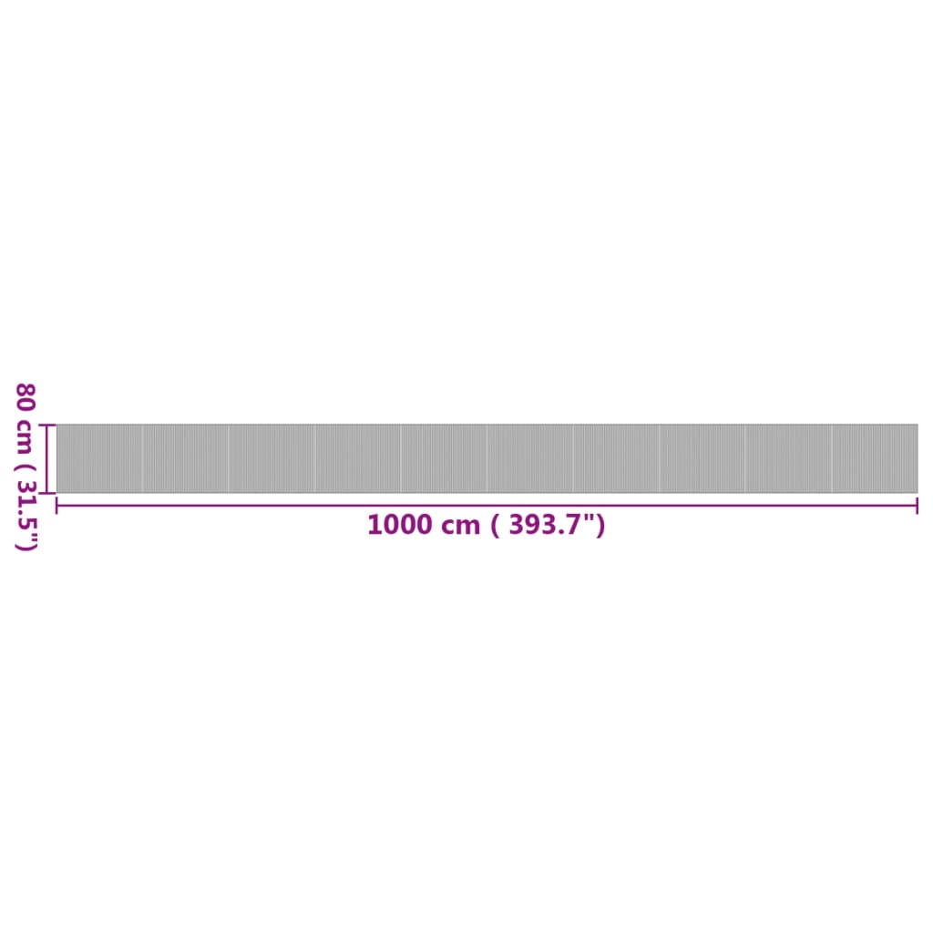 Tappeto Rettangolare Naturale 80x1000 cm in Bambù 376931