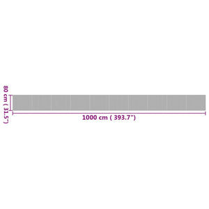 Tappeto Rettangolare Naturale 80x1000 cm in Bambù 376931