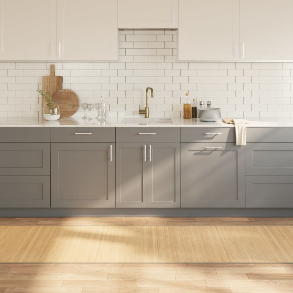 Tappeto Rettangolare Naturale Chiaro 80x1000 cm in Bambù 376933