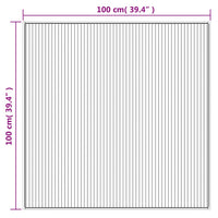 Tappeto Quadrato Nero 100x100 cm in Bambù