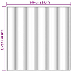 Tappeto Quadrato Naturale 100x100 cm in Bambù