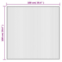 Tappeto Quadrato Marrone Scuro 100x100 cm in Bambù 376941