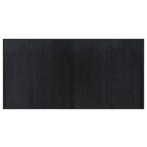 Tappeto Rettangolare Nero 100x200 cm in Bambù