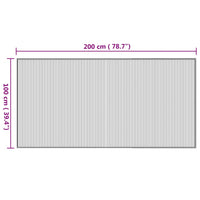 Tappeto Rettangolare Naturale 100x200 cm in Bambù