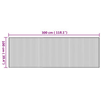 Tappeto Rettangolare Naturale 100x300 cm in Bambù