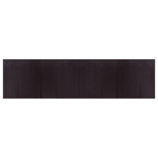 Tappeto Rettangolare Marrone Scuro 100x400 cm in Bambù 376959