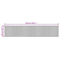 Tappeto Rettangolare Grigio 100x500 cm in Bambù 376964