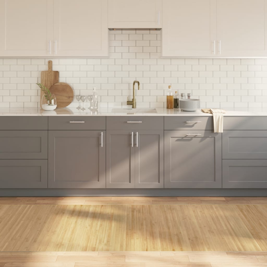 Tappeto Rettangolare Naturale Chiaro 100x1000 cm in Bambù 376969