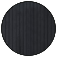 Tappeto Rotondo Nero 60 cm in Bambù 376972