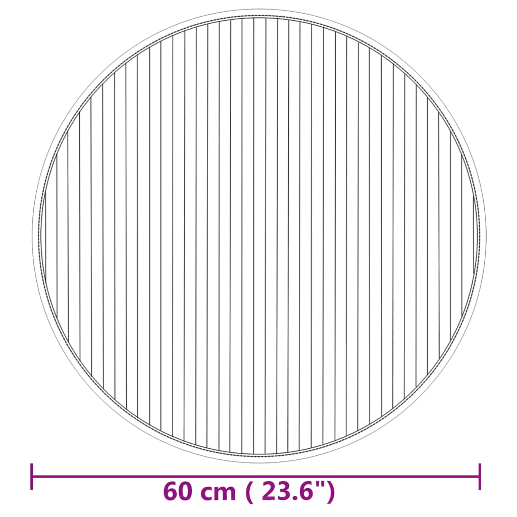 Tappeto Rotondo Naturale 60 cm in Bambù