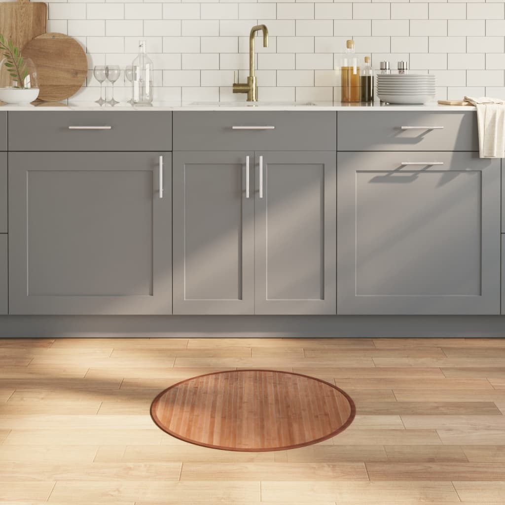 Tappeto Rotondo Naturale 60 cm in Bambù