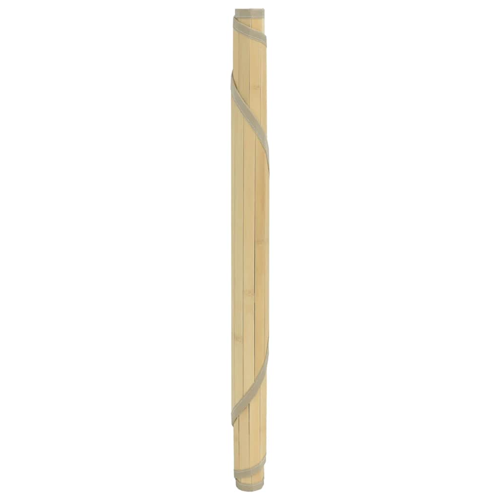 Tappeto Rotondo Naturale Chiaro 60 cm in Bambù 376975