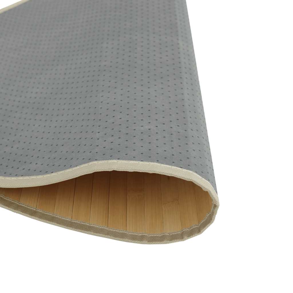 Tappeto Rotondo Naturale Chiaro 60 cm in Bambù 376975