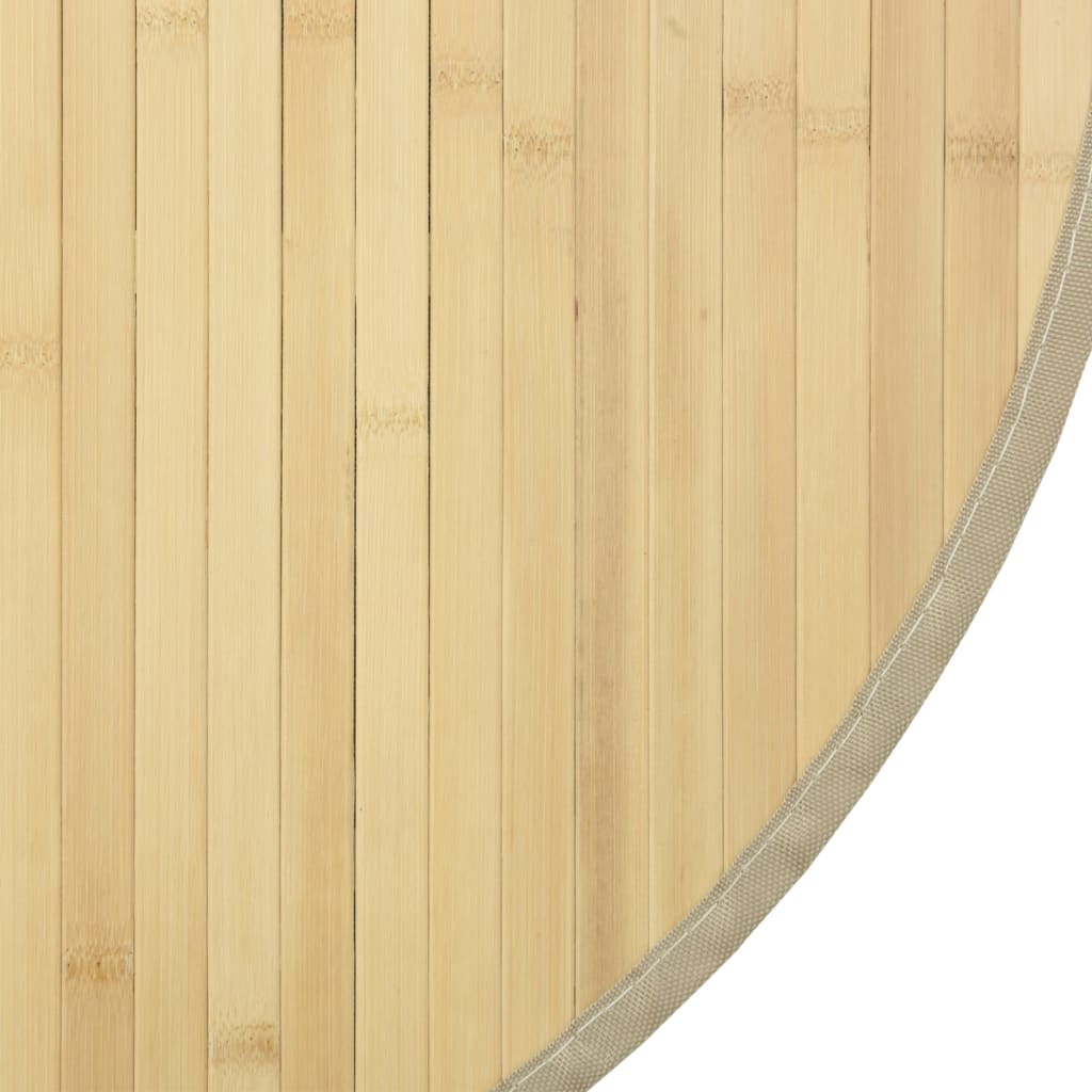 Tappeto Rotondo Naturale Chiaro 60 cm in Bambù