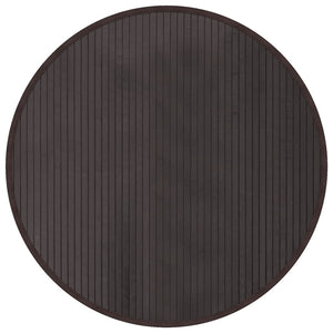 Tappeto Rotondo Marrone Scuro 80 cm in Bambù 376983