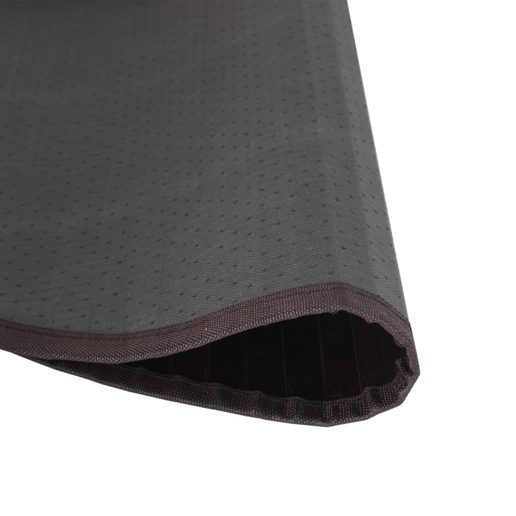Tappeto Rotondo Marrone Scuro 80 cm in Bambù 376983