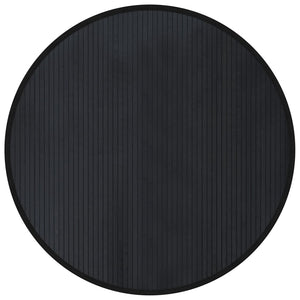 Tappeto Rotondo Nero 100 cm in Bambù