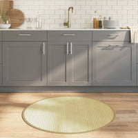 Tappeto Rotondo Naturale Chiaro 100 cm in Bambù 376987