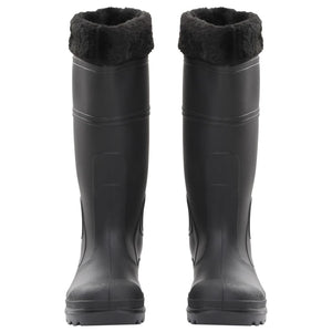 Stivali da Pioggia con Calzini Rimovibili Neri Misura 38 cm PVC 137596