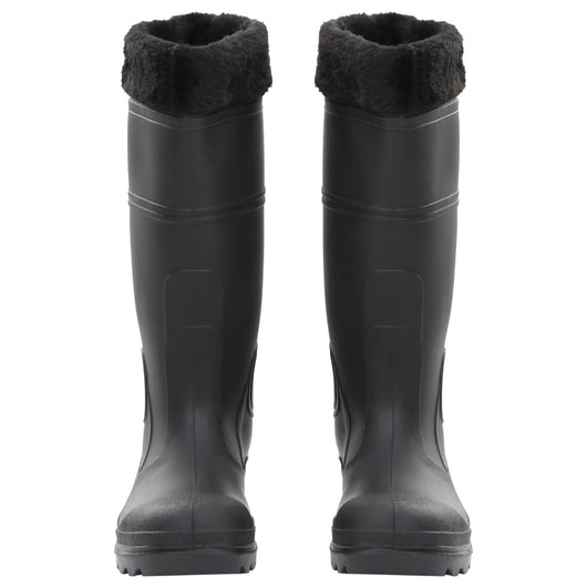 Stivali da Pioggia con Calzini Rimovibili Neri Misura 38 cm PVC 137596